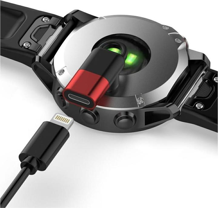 Actual product image Beline Adapter Lightning for Charging Garmin Watches red