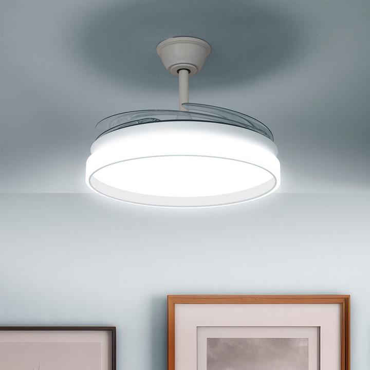 Image du produit InnovaGoods Deckenventilator mit LED-Licht und 4 einklabaren Flügeln Keteez 72 W Ø49-104 cm