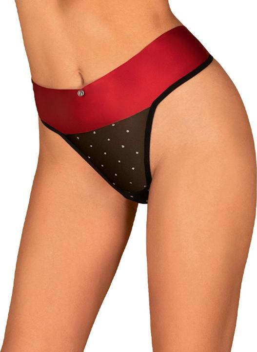 Produktbild Obsessive Tanga mit sexy Schleife Schwarz/Rot (3XL)