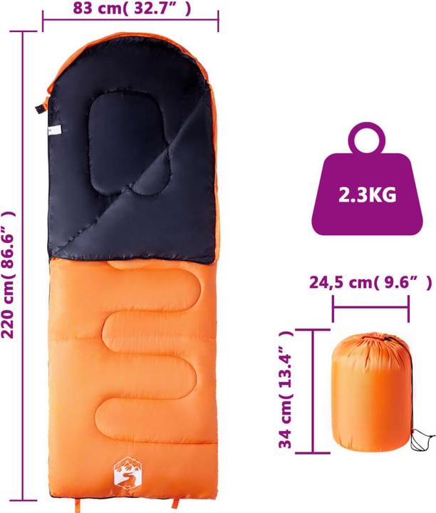 Image du produit VidaXL Sac de couchage Sac de couchage de couverture pour adultes Camping 3-4 saisons (220 cm)