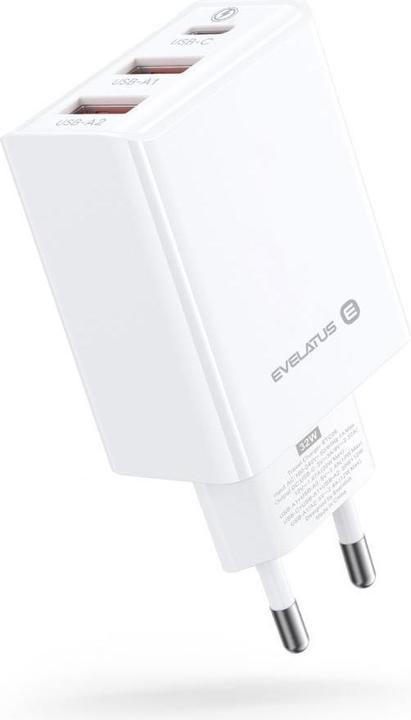 Image du produit Evelatus Travel Charger EU Wall 3 Ports 32W USB-C / USB-A2 ETC06 (32 W)