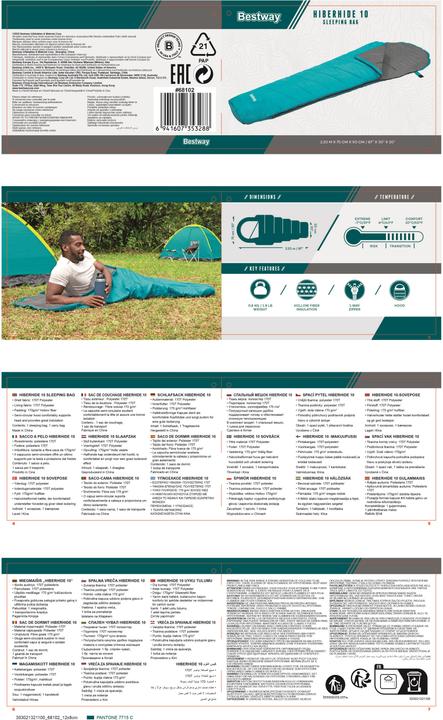 Produktbild Bestway Mumien-Schlafsack Hiberhide 10 220 x 75 x 50 cm, sortiert (220 cm)