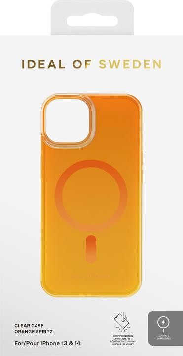 Actual product image iDeal Of Sweden Mobiili tagakaas iPhone 13/14 Magsafe Clear Case, Orange Spritz (Apple iPhone 13)