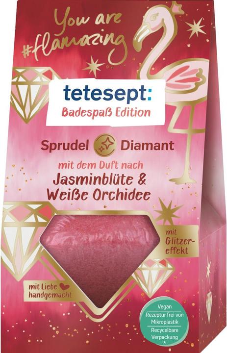 Tetesept Badespass Sprudel-Diamant Flamazing rot (Badesalz)