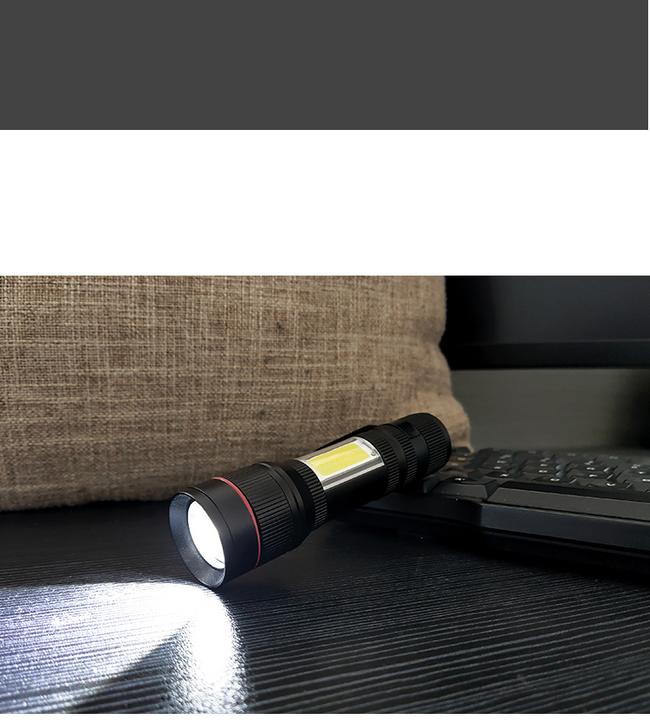 Image du produit Werkstein 800LM USB LED Mini Taschenlampen mit Magnet aus Aluminium (Wiederaufladbar) - Schwarz 2er Set (10.80 cm, 800 lm)