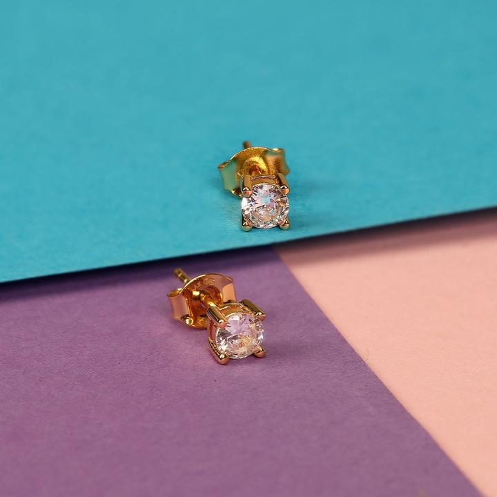 Actual product image La Petite Story Gold-plated earrings with clear zircons Silver LPS01AWV13 (925 silver)