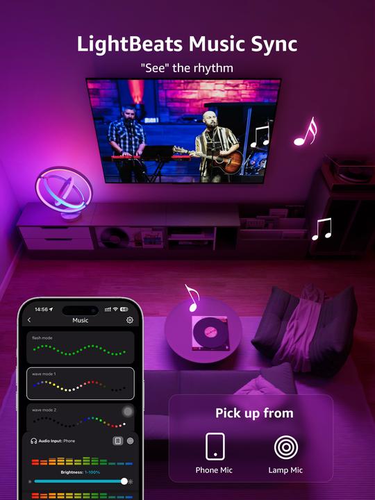 Image du produit Lepro TB1 Smart LED Tischlampe 14W mit Music Sync