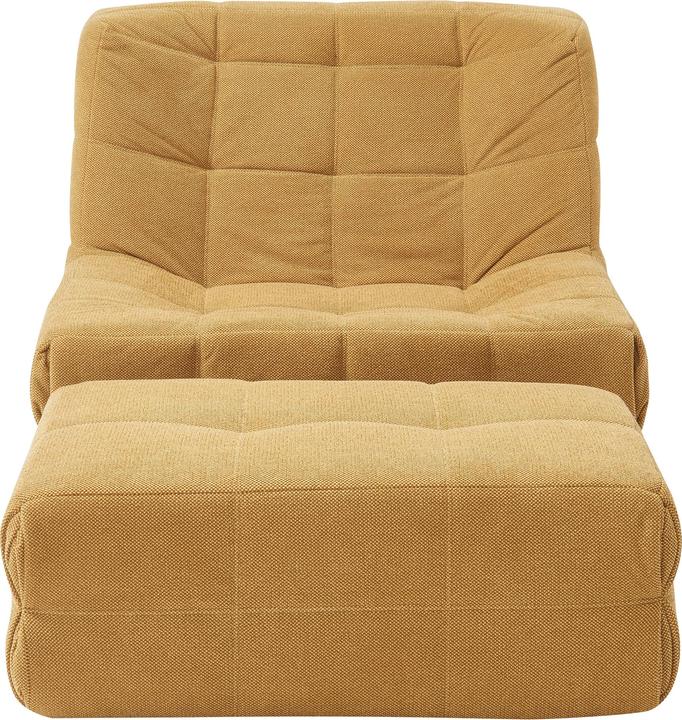 Actual product image En.Casa Bodensessel mit Fusshocker Koskyvn Textil Gelb