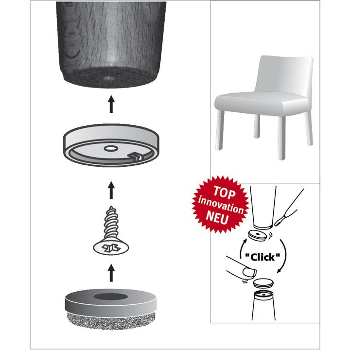 Image du produit Werkstarck Dômes de silence base. noir, ø 40 mm (Curseurs en plastique, 1 pièce(s))
