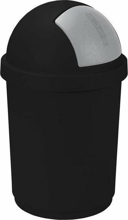 Actual product image MGA CURVER Roll-Top waste bin 50l in black/silver, plastic, 35 x 25 x 10 cm (50 l)
