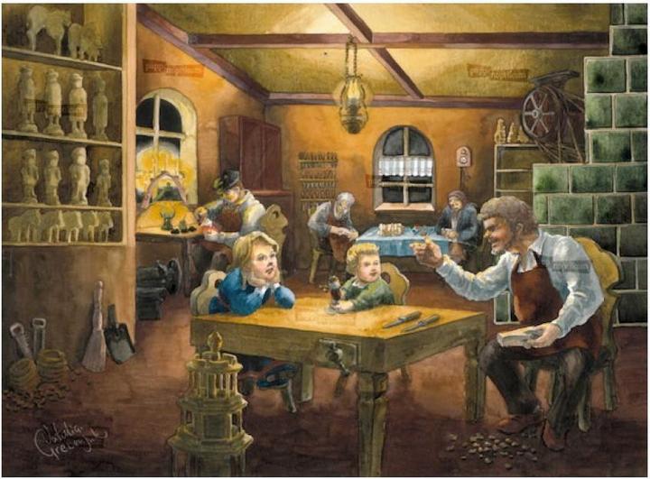Pappnoptikum 1055 - Erzgebirgische Weihnachtswerkstatt (Klappkarte) (1 Stk.)