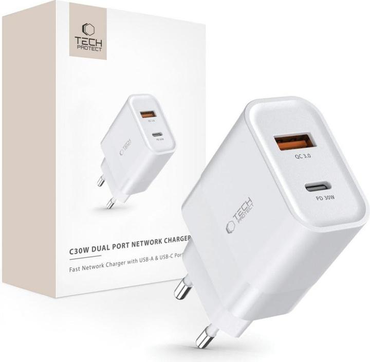 Actual product image Tech-Protect Download 1x USB-A 1x USB-C 3 A (9589046926792) (30 W)