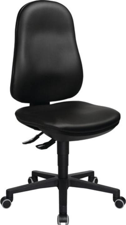 Actual product image Topstar Industrial swivel chair Point 70 C Floor glides + foot ring Leatherette upholstery black 590-840 mm