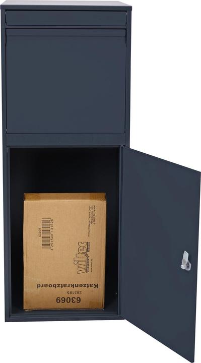 Image du produit Wiltec Boîte à paquets Boîte à lettres sur pied grise 41x38x102cm Boîte à paquets Maison Colis