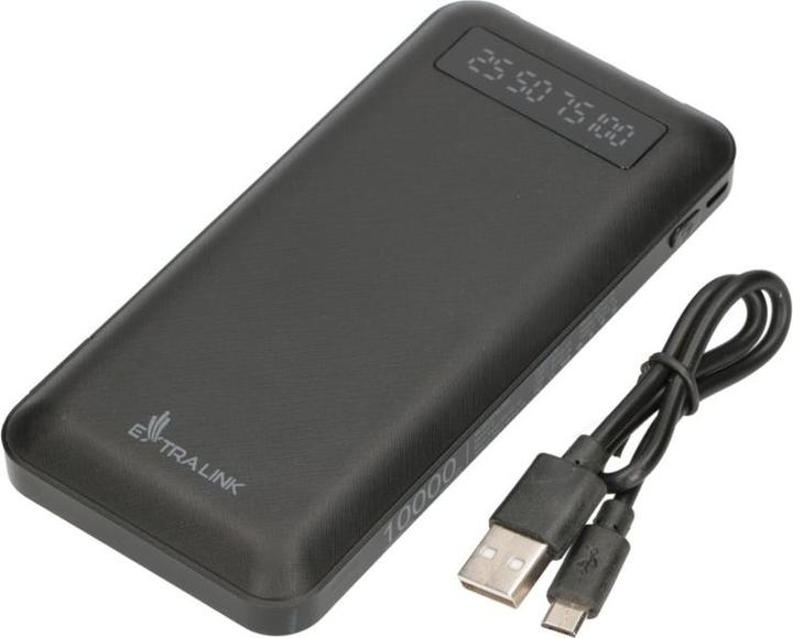 Produktbild Extralink EX.19607 power bank Lithium Polymer (LiPo) Black (10000 mAh, 10 W, 37 Wh)