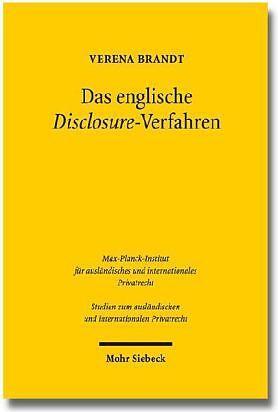 Actual product image Das englische Disclosure-Verfahren (German)