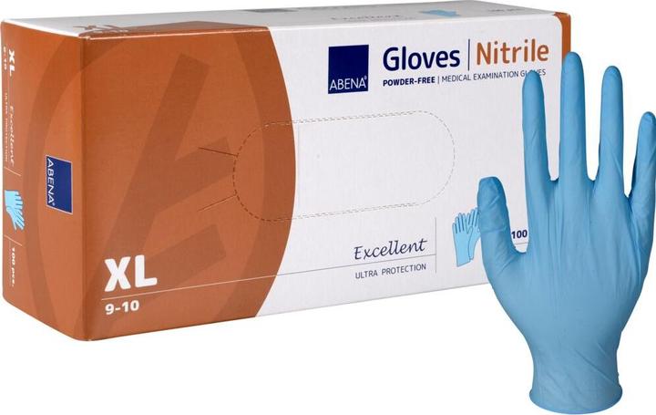 Immagine prodotto Abena Examination gloves, Accelerator-free, Excellent, XL, blue, nitrile, powder free (XL)