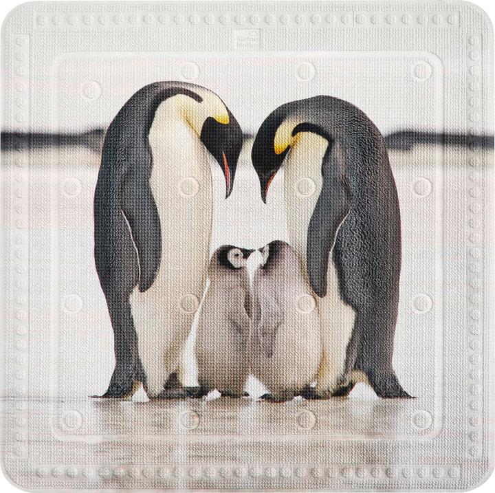 Kleine Wolke Tappeto da bagno Jackson Penguin Nero/Bianco (53 x 53 cm)