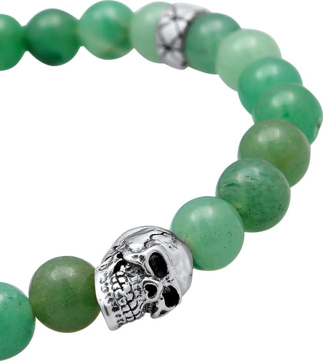 Produktbild Kuzzoi Edelsteinarmband, Totenkopf (23 cm, Aventurin, Plastik, 925 Sterling Silber)