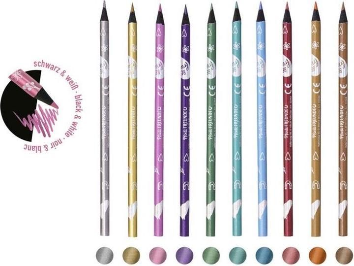 Actual product image Die Spiegelburg Metallic-Farbstifte Pferdefreunde (Multicoloured, 10 x)