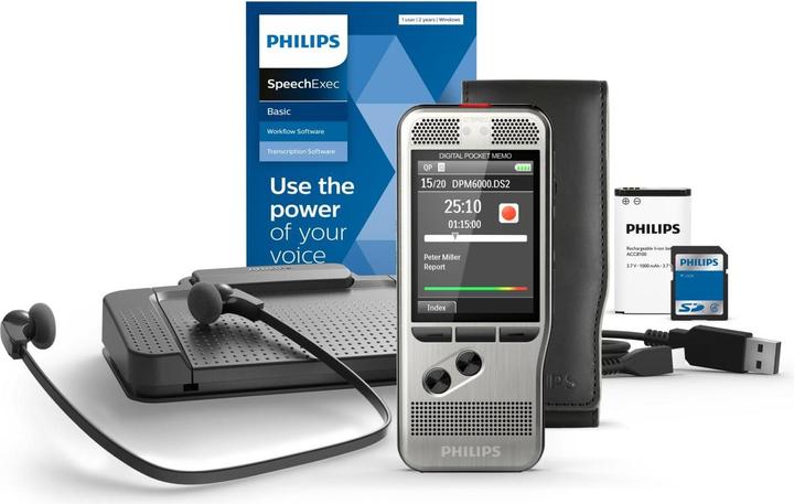 Immagine prodotto Philips Set di dettatura e riproduzione Pocket Memo DPM6700