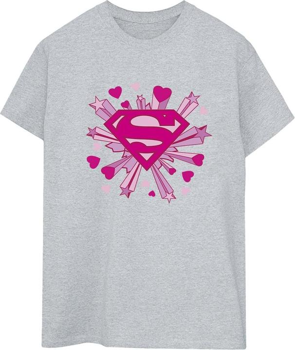 Immagine prodotto Superman Pink Hearts And Stars Logo Maglietta Ampia Donna (L)