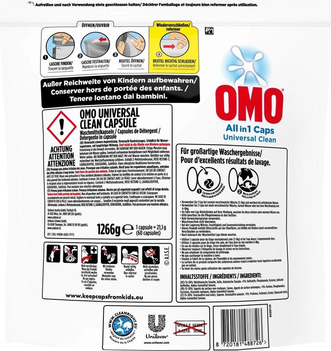 Immagine prodotto OMO Universal Clean (60 Cicli di lavaggio, Liquida)