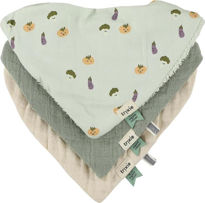 Trixie Baby Bavaglino a bandana confezione da 3 mix di verdure amiche