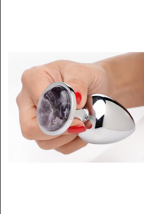 Actual product image XR Brands Gemstones Amethyst Gem Large Anal Plug