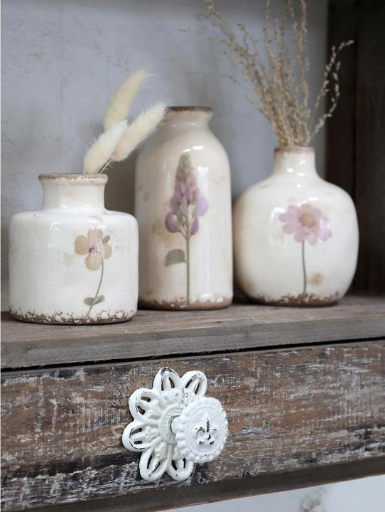 Immagine prodotto Chic Antique Maniglia per mobili con giglio francese Ø 8 cm, Créme antico