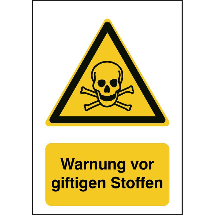 Actual product image Brady B-862, Toughwash warning sign, W016 - Warning against toxic substances, polyester, black and gel