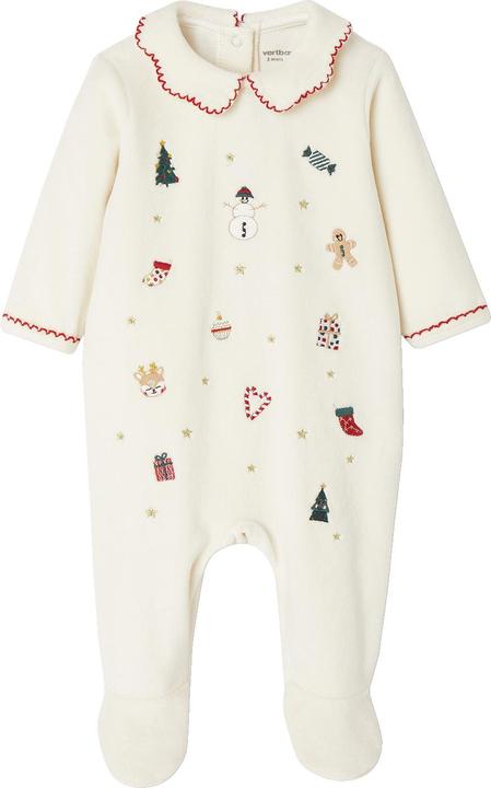 Actual product image Vertbaudet Baby Samt-Strampler mit Weihnachts-Stickereien Oeko-Tex (86)