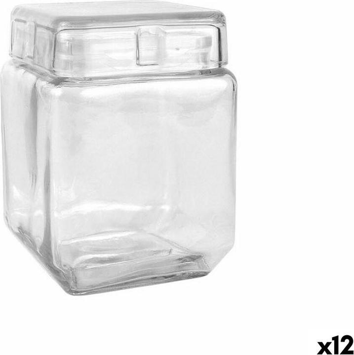 Actual product image La Mer Topf karriert Glas 1,2 L 11 x 11 x 14,5 cm (12 Stück)