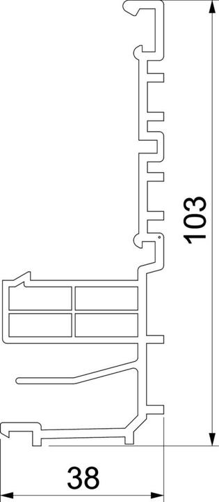 Produktbild OBO Bettermann Sockelleistenkanal RAUDUO Unterteil 6132205 (200 cm)