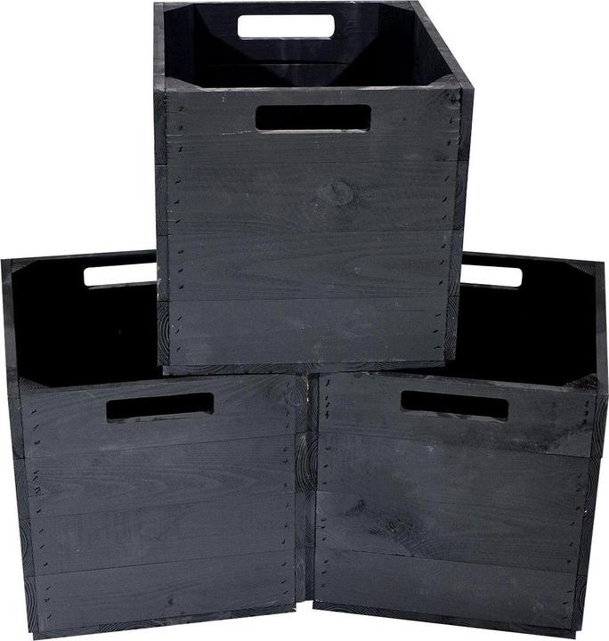 Actual product image Holz Zollhaus Storage Box Vintage Black, 33 x 38 cm (33 x 33 x 38 cm, 41.38 l)