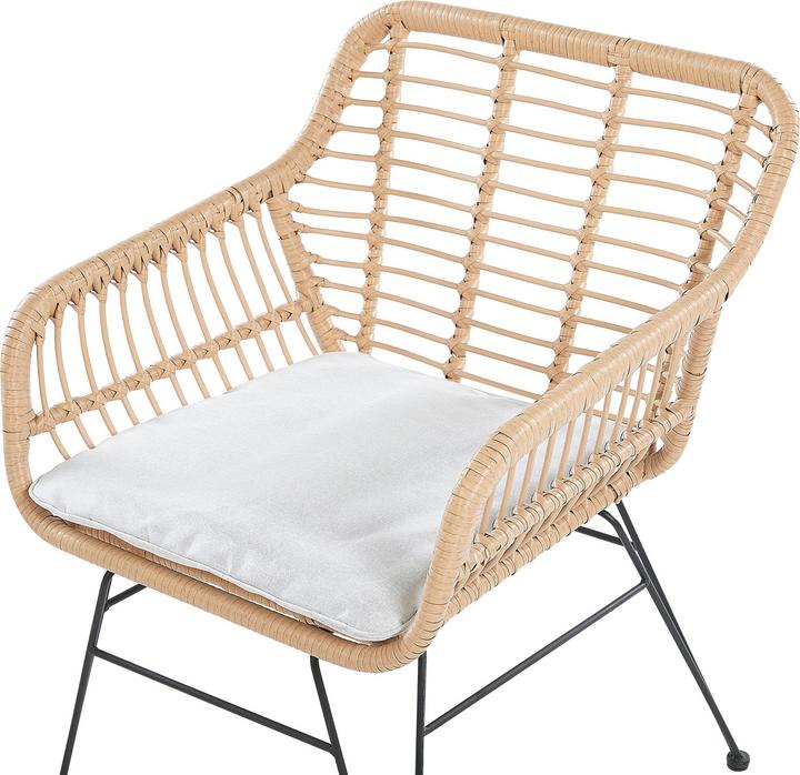 Image du produit Beliani Set de balcon en rotin naturel 2 chaises Revêtements gris clair TRESTINA (40 cm)