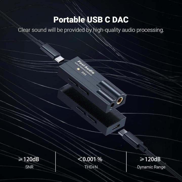 Immagine prodotto Fosi Audio DS1, 32-Bit/768 kHz DAC und Kopfhörerverstärker