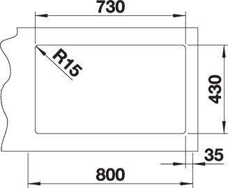 Actual product image Blanco Andano 700-IF (Top-mounted sink, 74 cm, 44 cm)