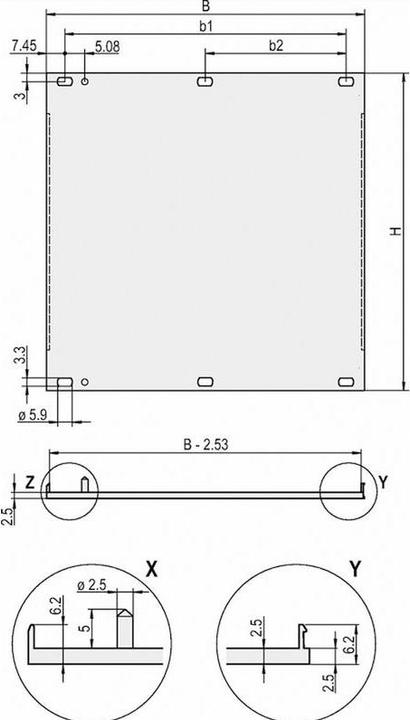 Immagine prodotto Schroff Pannelli frontali, profilo a U, schermabili - PANNELLO PARZIALE 3HE 5TE