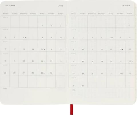 Image du produit Moleskine 18 mois Semaine Calendrier 2023/2024, Pocket/A6, 1 sem = 1 page, ligné à droite (A6, Anglais)