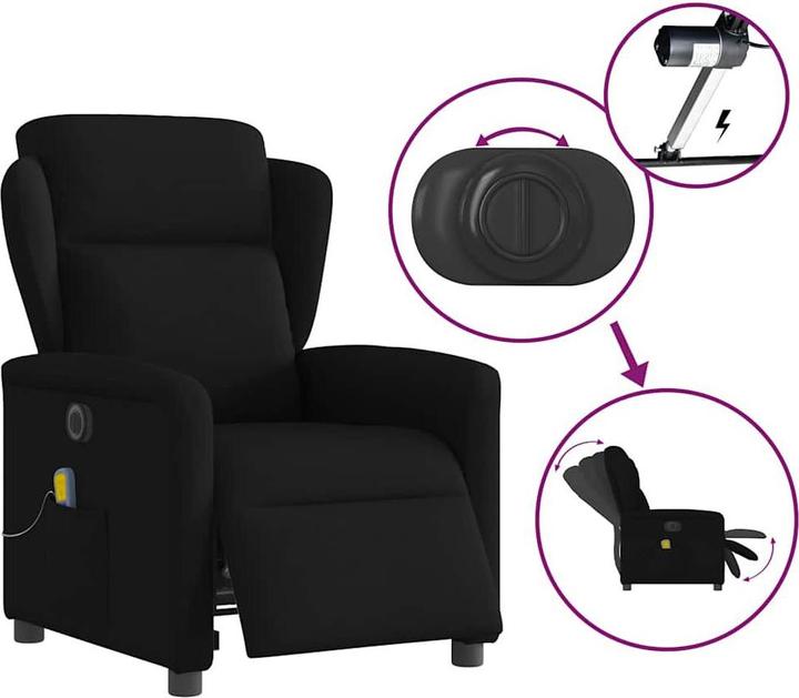 Image du produit VidaXL Fauteuil de massage électrique noir tissu