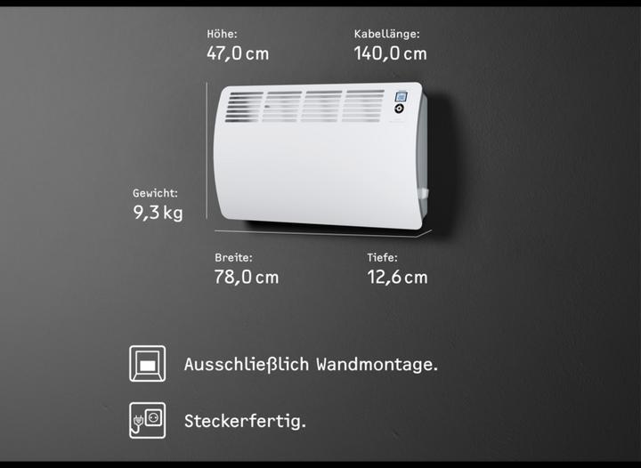 Immagine prodotto Stiebel Eltron CON 20 Premium, convettore a parete da 2,0 kW per circa 25 m², testato VDE (2000 W)