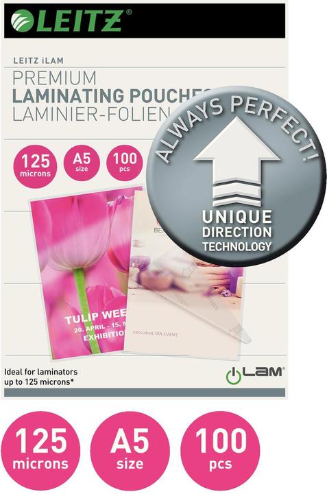 Produktbild Leitz Laminierfolie (A5, 100 Stück, 125 µm)