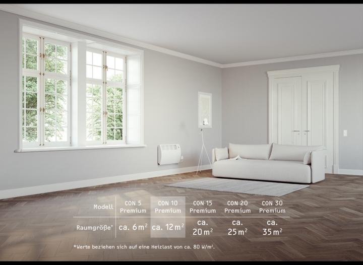 Actual product image Stiebel Eltron CON 10 Premium, 1 kW wall convector for approx. 12 m², VDE tested (1000 W)