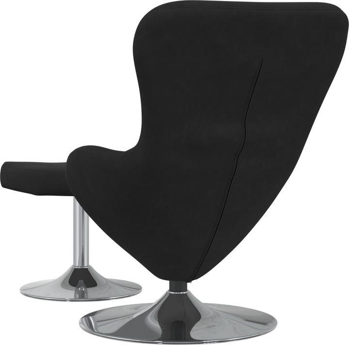 Image du produit VidaXL Chaise oeuf avec repose-pieds en velours noir