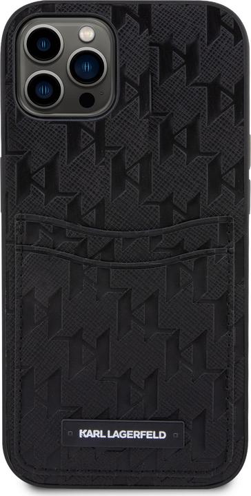 Produktbild Karl Lagerfeld Saffiano Monogram Card Slot Case für iPhone 12|12 Pro Schwarz (Apple iPhone 12)