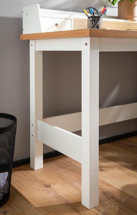 Produktbild FineBuy Schreibtisch Bürotisch 106 cm Weiss Schublade Platzsparend Computertisch