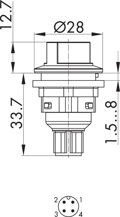 Actual product image Schlegel SSWWAOI C008 SSWWAOI C008 - Selector switch latching with M12 connection 4-pole