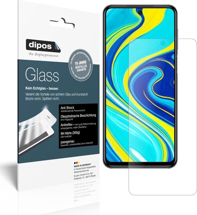 Dipos Displayschutz Anti-Shock (2 Stück, Xiaomi Redmi Note 9 Pro)