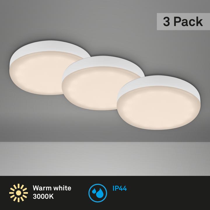 Produktbild Briloner Rahmenlose LED-Einbauleuchten, 3er-Set, weiss, 3xLED-Platine/3W (350 lm)